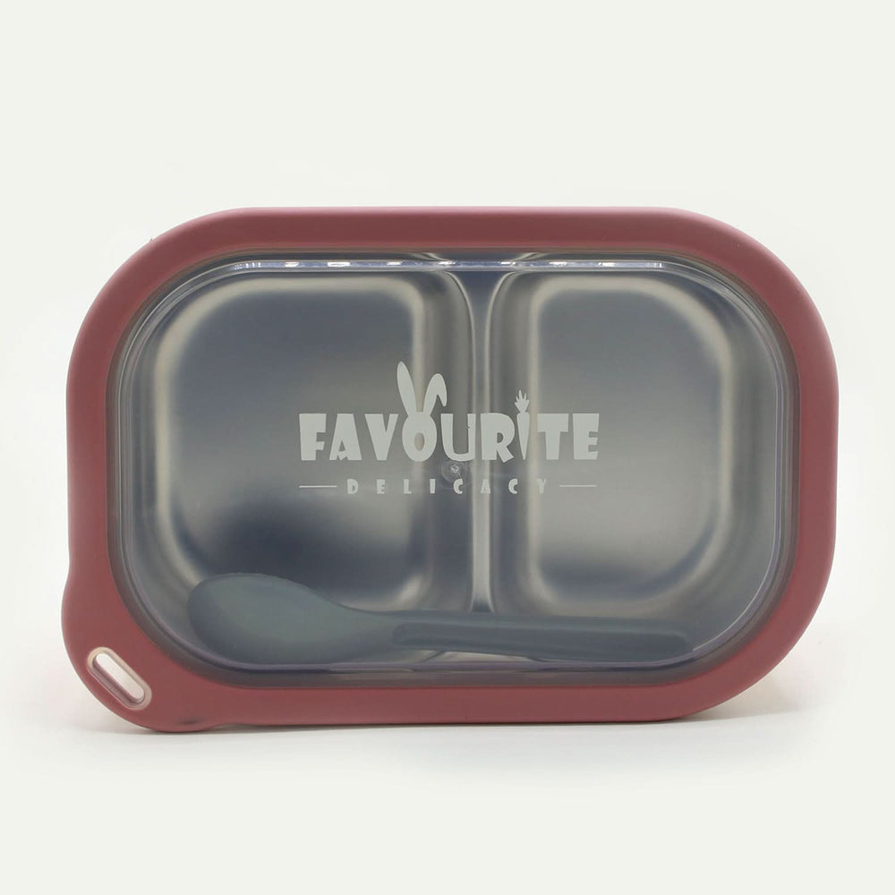 Lunch Box With Spoon- Pink, Tiffin Boxes & Bottles, Chase Value, Chase Value