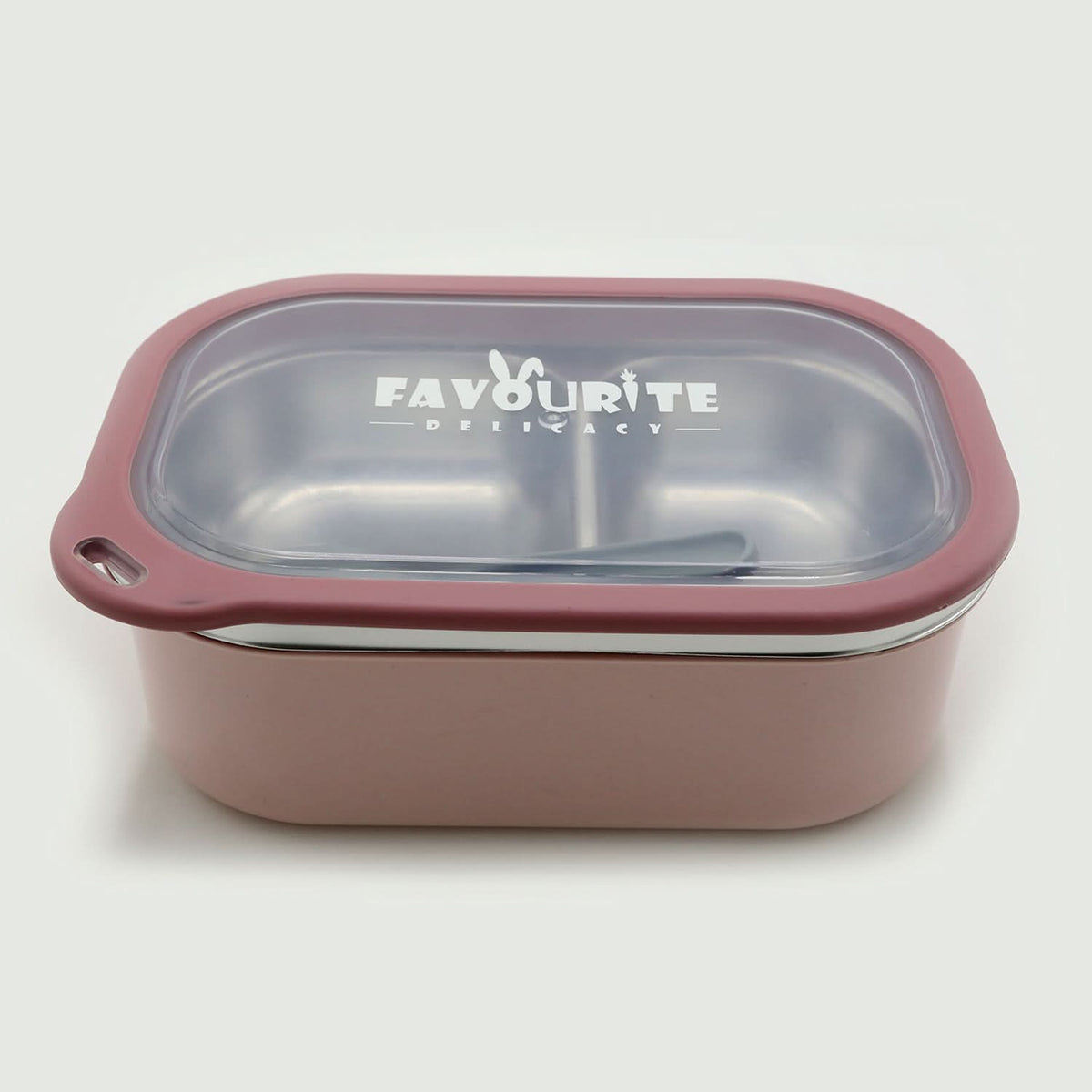Lunch Box With Spoon- Pink, Tiffin Boxes & Bottles, Chase Value, Chase Value