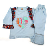 Girl Full Sleeves Tight Suit - Sky Blue, Girls Suits, Chase Value, Chase Value