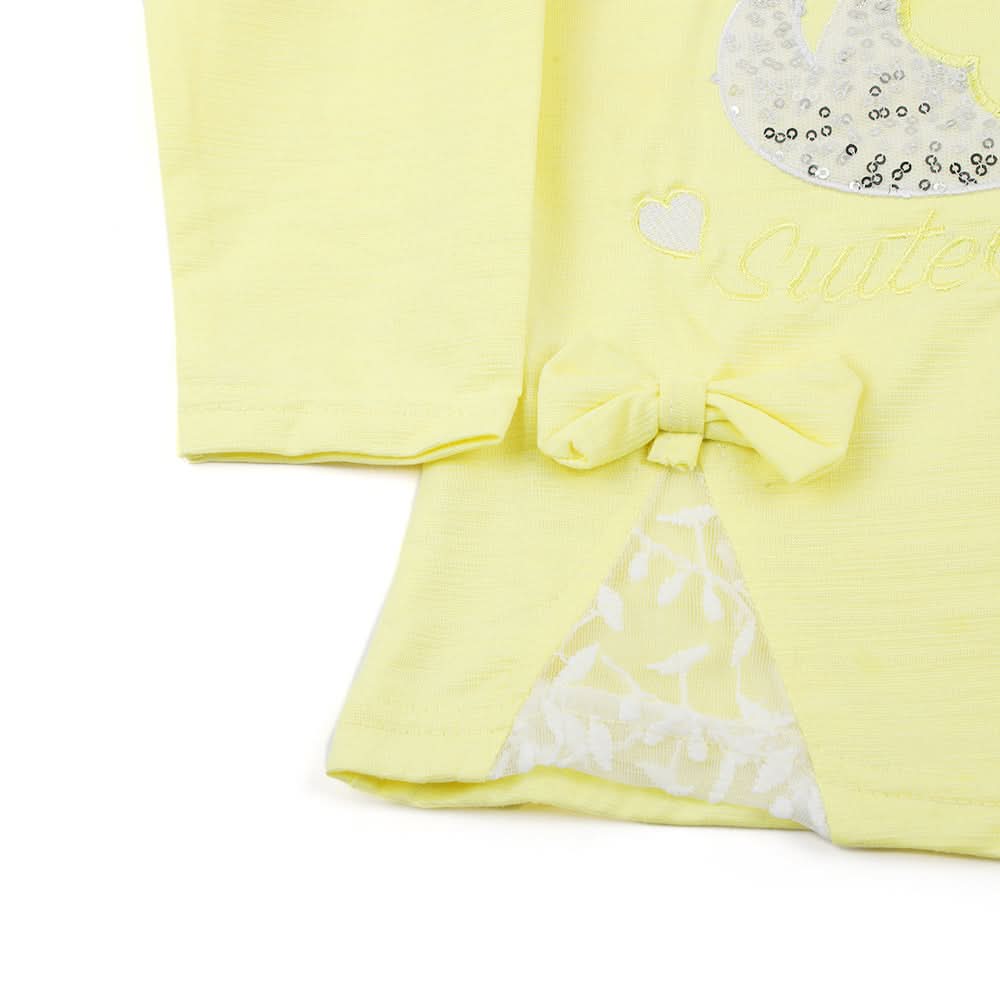 Girl Full Sleeves Tight Suit - Lemon, Girls Suits, Chase Value, Chase Value
