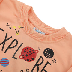 Newborn Boys Full Sleeves T-shirt - Peach