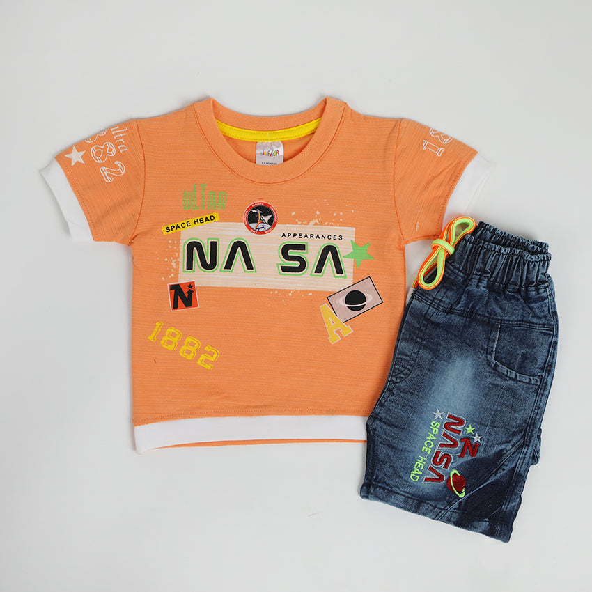 Newborn Boys Denim Suit - Orange, Newborn Boys Sets & Suits, Chase Value, Chase Value