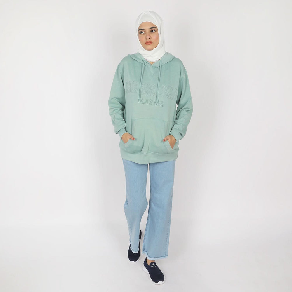 Women's Full Sleeves Hoodie Jacket - Sea Green, Women Sweatshirts & Hoodies, Chase Value, Chase Value