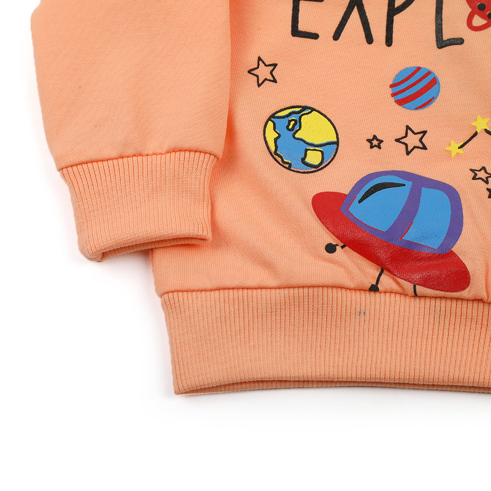 Newborn Boys Full Sleeves T-shirt - Peach, Newborn Boys Shirts & T-Shirts, Chase Value, Chase Value