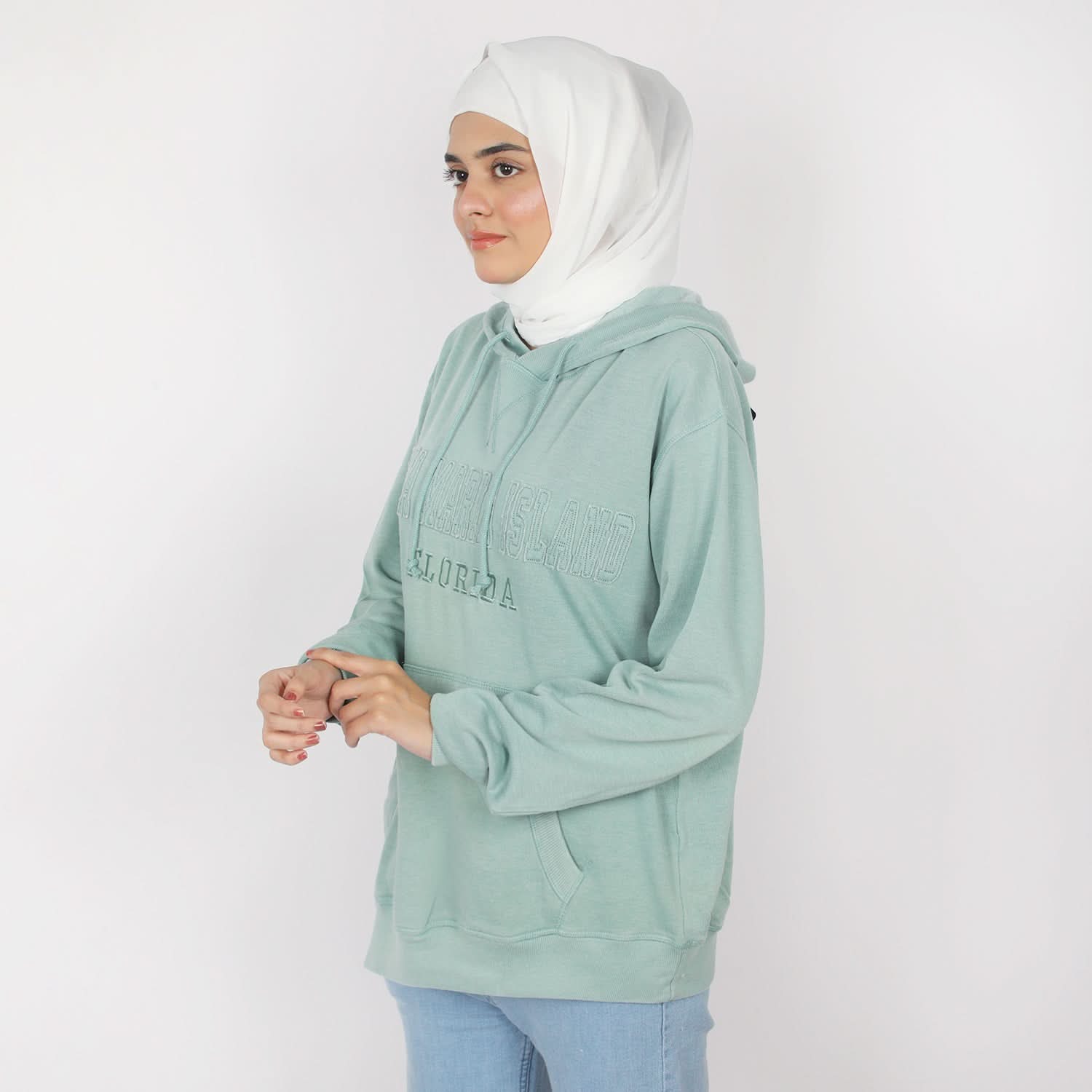 Women's Full Sleeves Hoodie Jacket - Sea Green, Women Sweatshirts & Hoodies, Chase Value, Chase Value