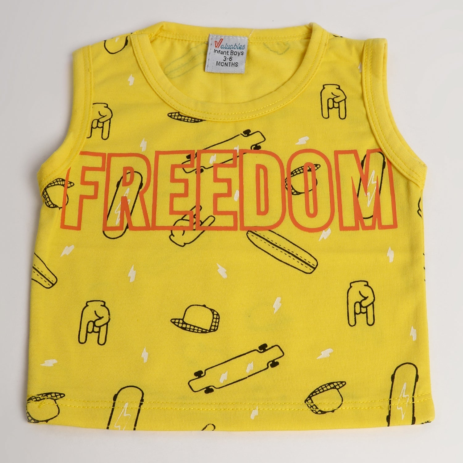 Newborn Boys Sando - Yellow, Newborn Boys Shirts & T-Shirts, Chase Value, Chase Value