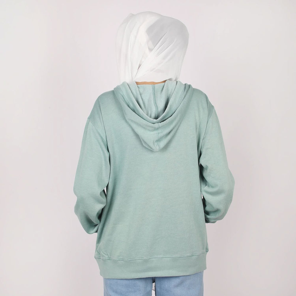 Women's Full Sleeves Hoodie Jacket - Sea Green, Women Sweatshirts & Hoodies, Chase Value, Chase Value
