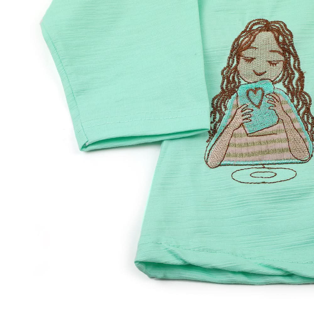 Girl Full Sleeves Tight Suit - Light Green, Girls Suits, Chase Value, Chase Value