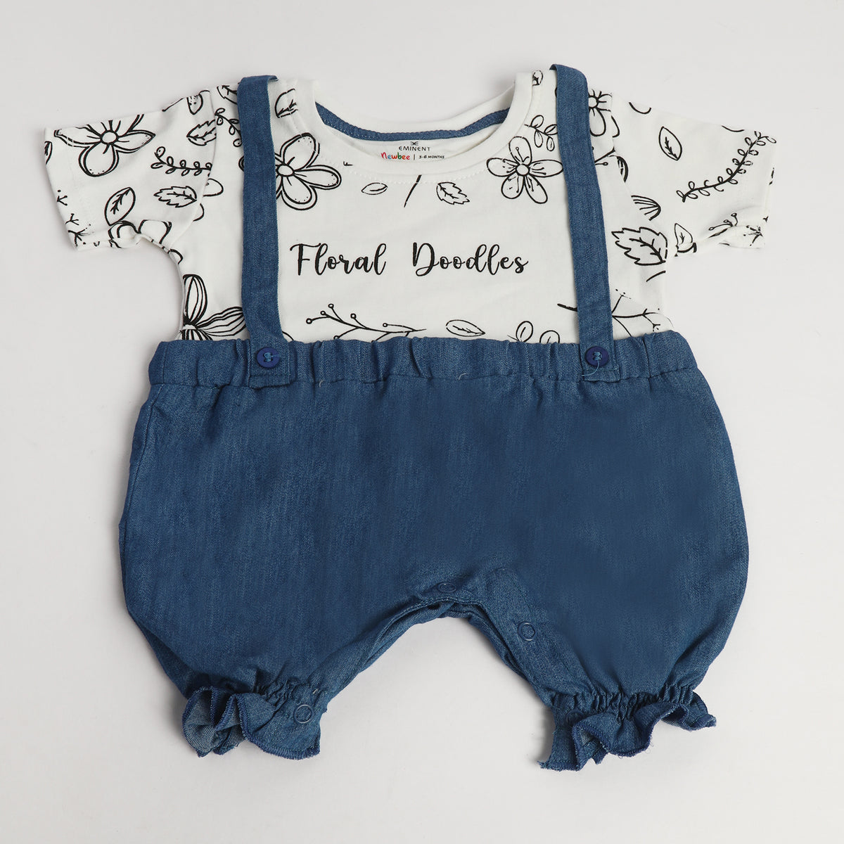 Eminent Newborn Girls Half Sleeves Romper - Off White, Newborn Girls Rompers, Eminent, Chase Value