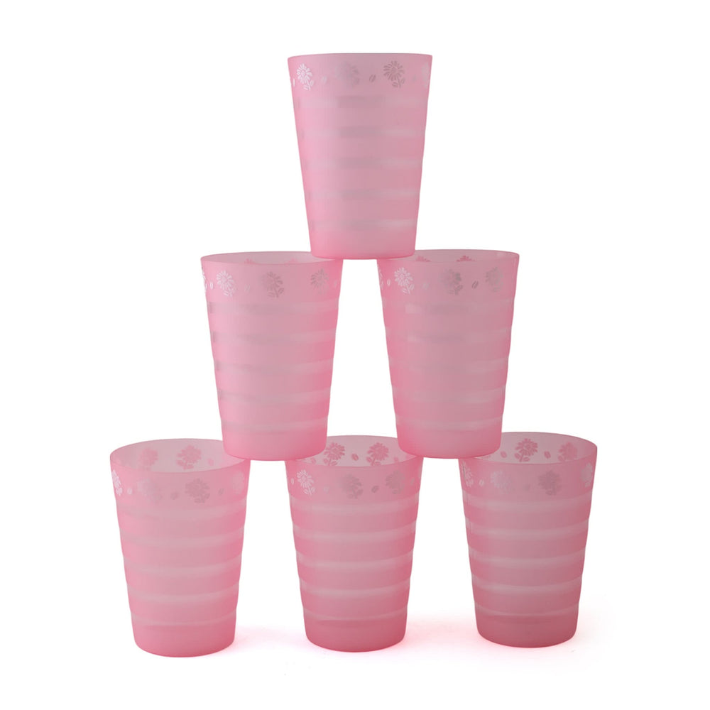Plastic Flower Glass Pack Of 6, Jug & Glasses, Chase Value, Chase Value
