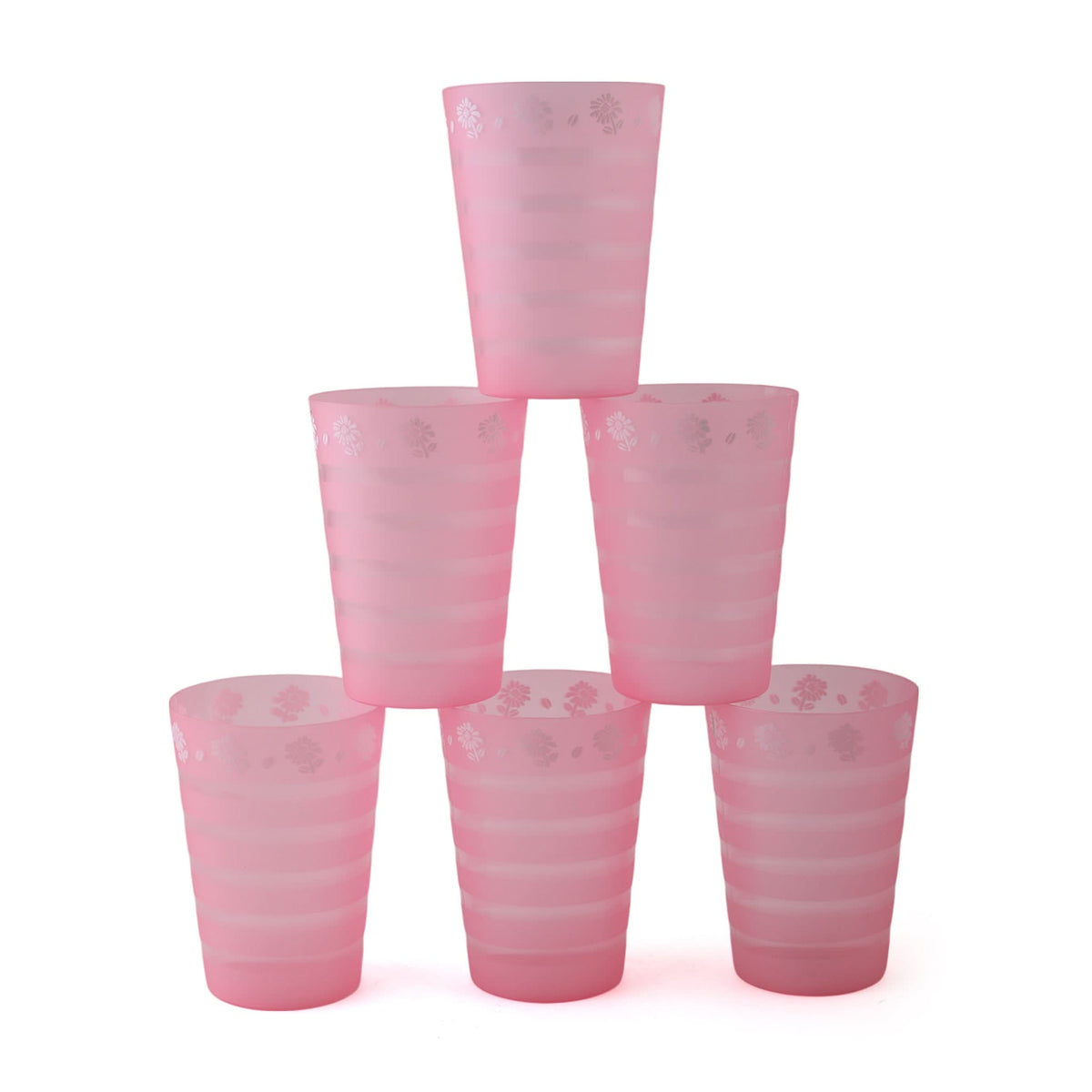 Plastic Flower Glass Pack Of 6, Jug & Glasses, Chase Value, Chase Value
