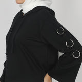 Women's Full Sleeves Hoodie Jacket - Black, Women Sweatshirts & Hoodies, Chase Value, Chase Value