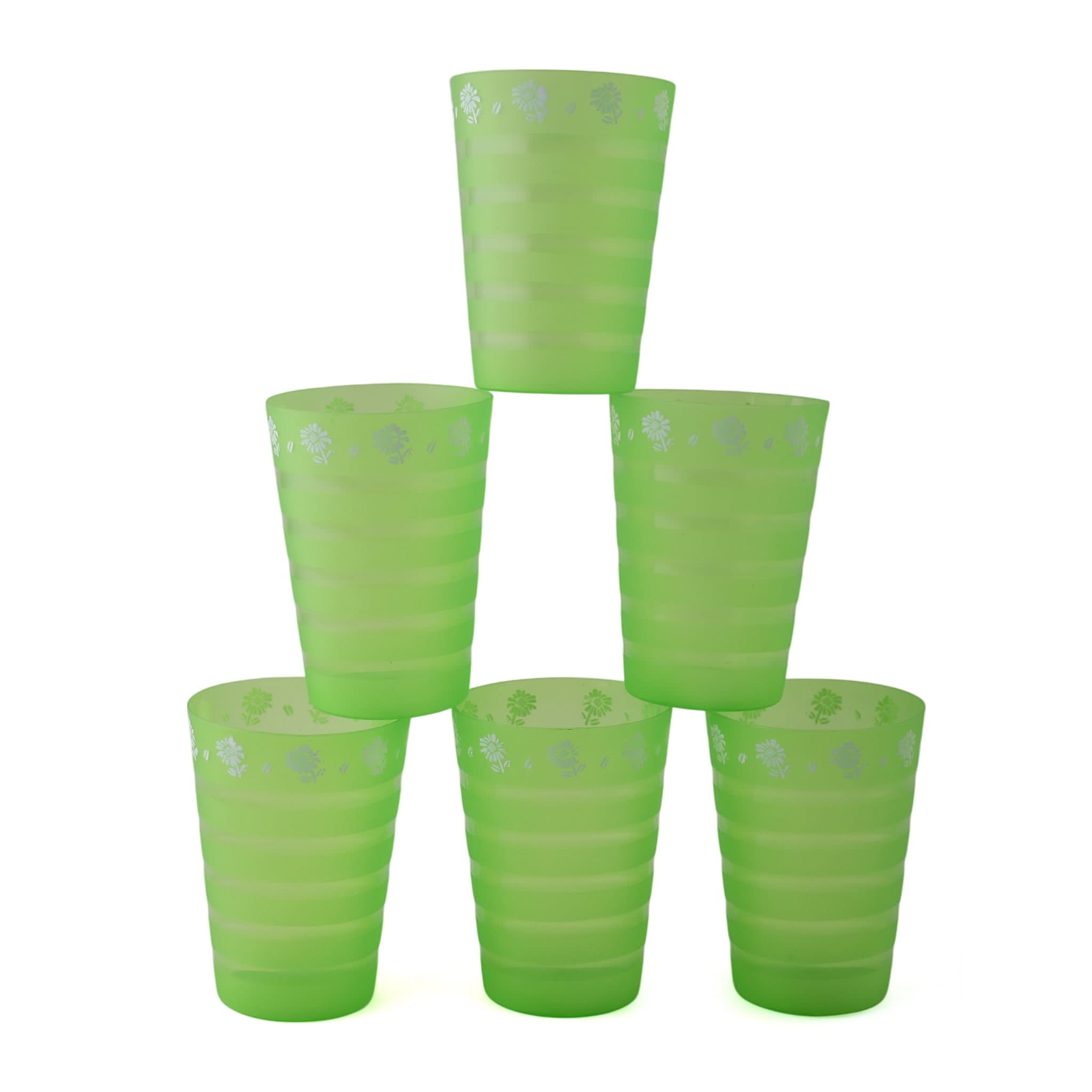 Plastic Flower Glass Pack Of 6, Jug & Glasses, Chase Value, Chase Value