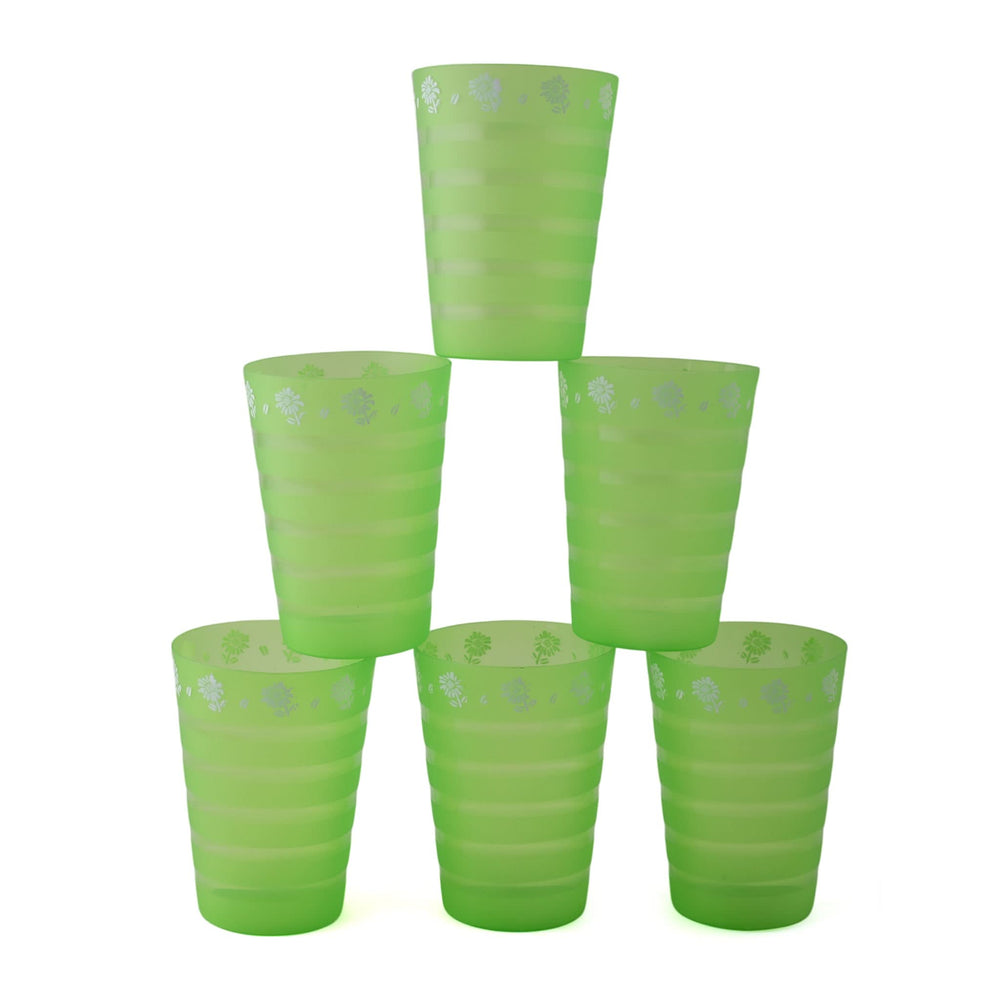 Plastic Flower Glass Pack Of 6, Jug & Glasses, Chase Value, Chase Value