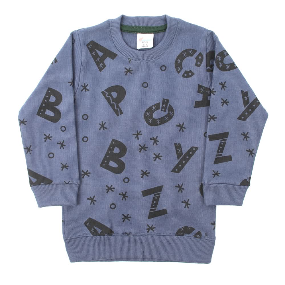 Boys Full Sleeves Sweat Shirt - Steel Blue, Boys Hoodies & Sweat Shirts, Chase Value, Chase Value