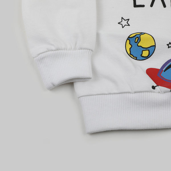 Newborn Boys Full Sleeves T-shirt - White