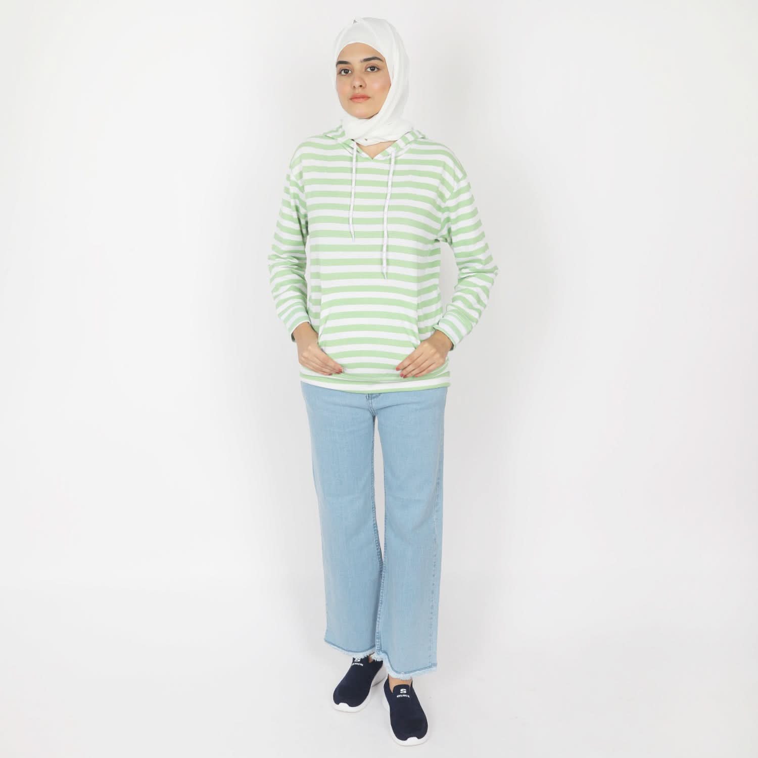 Women's Full Sleeves Hoodie Jacket - Light Green, Women Jackets, Chase Value, Chase Value