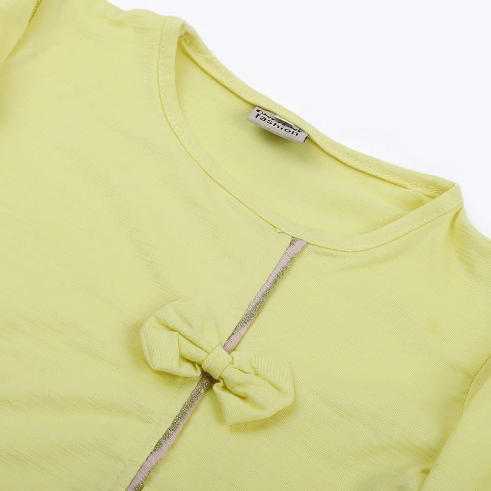 Girl Full Sleeves Tight Suit - Lemon, Girls Suits, Chase Value, Chase Value