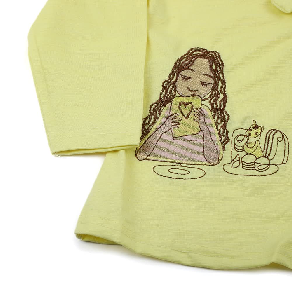 Girl Full Sleeves Tight Suit - Lemon, Girls Suits, Chase Value, Chase Value