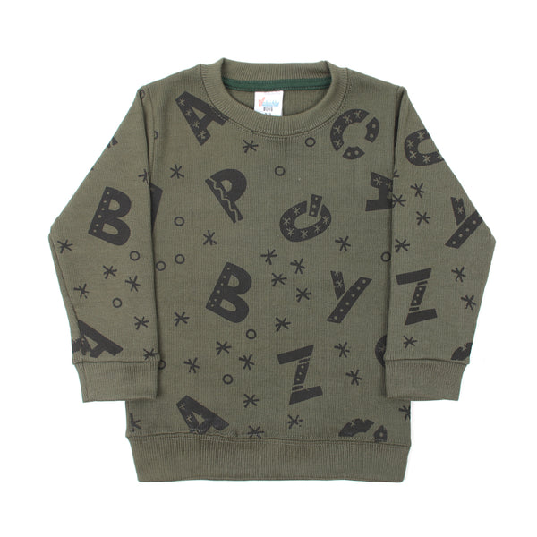 Boys Full Sleeves SweatShirt - Olive