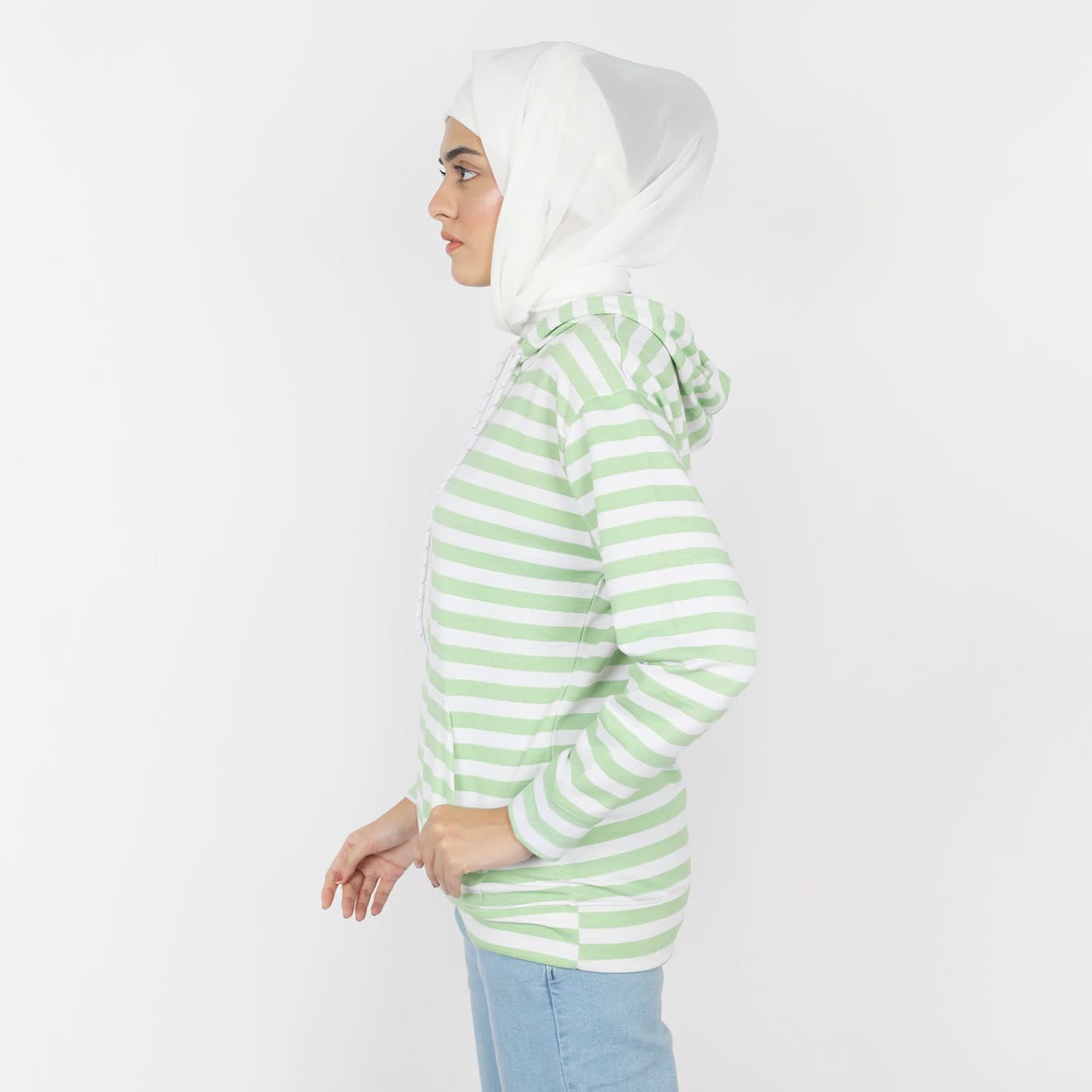 Women's Full Sleeves Hoodie Jacket - Light Green, Women Jackets, Chase Value, Chase Value
