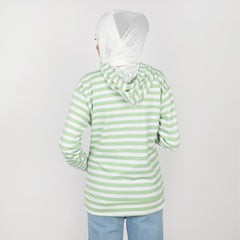 Women's Full Sleeves Hoodie Jacket - Light Green