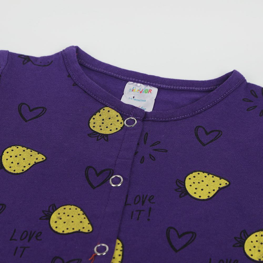 Newborn Girls Romper 1Pcs - Purple, Newborn Girls Rompers, Chase Value, Chase Value