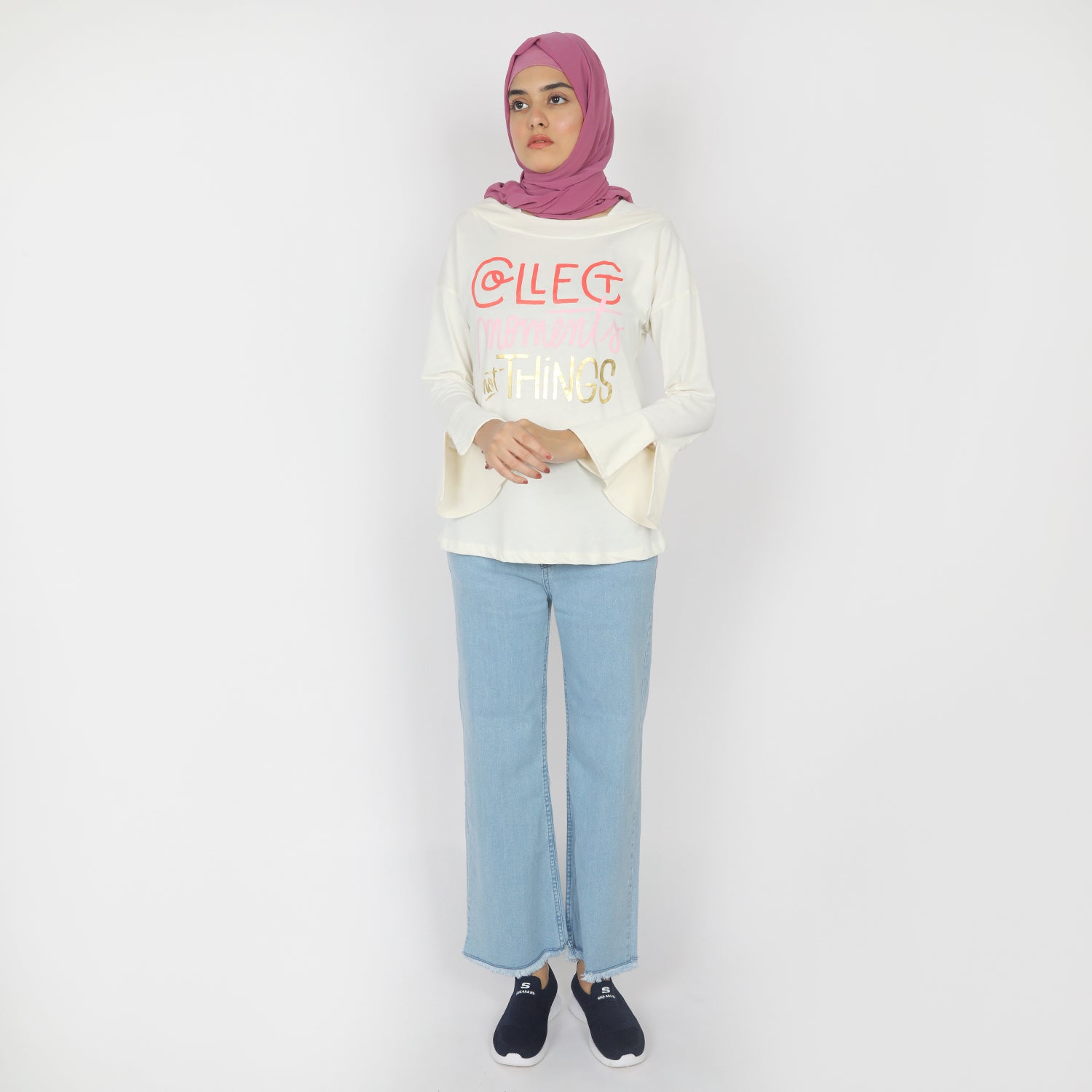 Women's Full Sleeves Top - Cream, Women T-Shirts & Tops, Chase Value, Chase Value