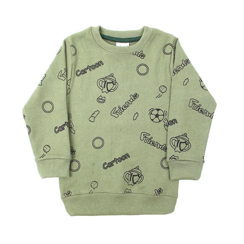 Boys Full Sleeves Sweat Shirt - Olive, Boys Hoodies & Sweat Shirts, Chase Value, Chase Value