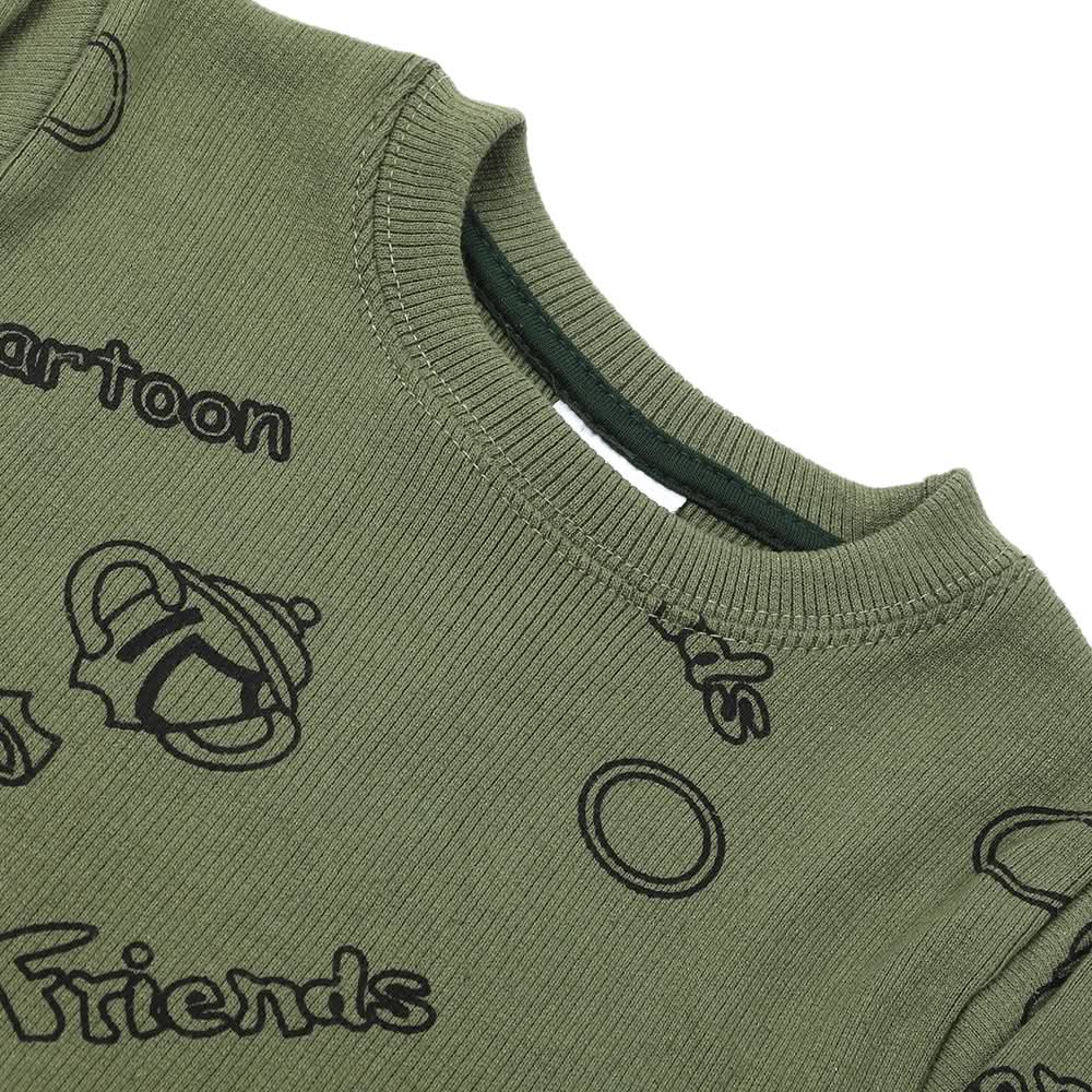 Boys Full Sleeves Sweat Shirt - Olive, Boys Hoodies & Sweat Shirts, Chase Value, Chase Value