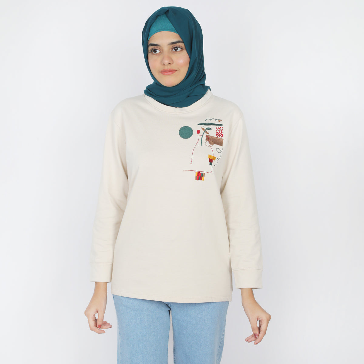 Women's Full Sleeves Sweat Shirt - Fawn, Women Sweatshirts & Hoodies, Chase Value, Chase Value