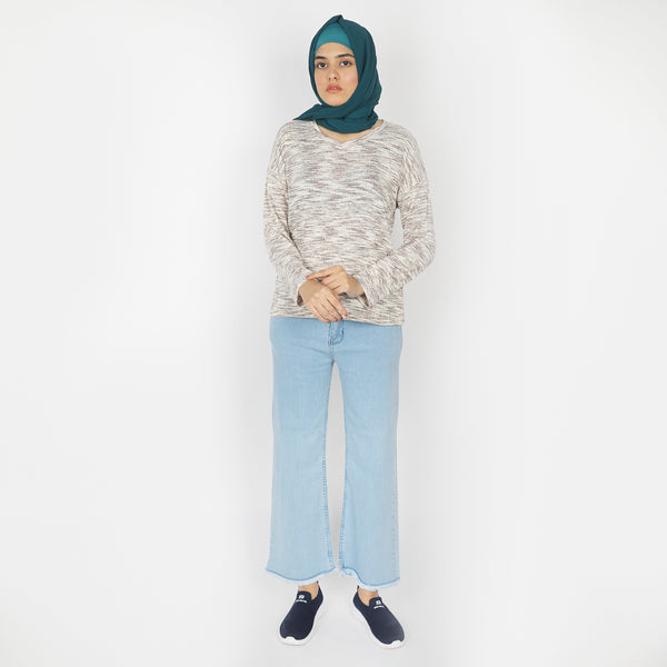 Women's Full Sleeves Fancy Top - Light Brown