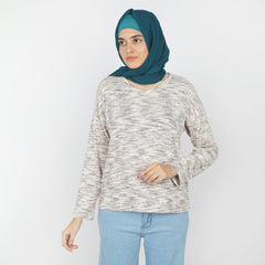Women's Full Sleeves Fancy Top - Light Brown