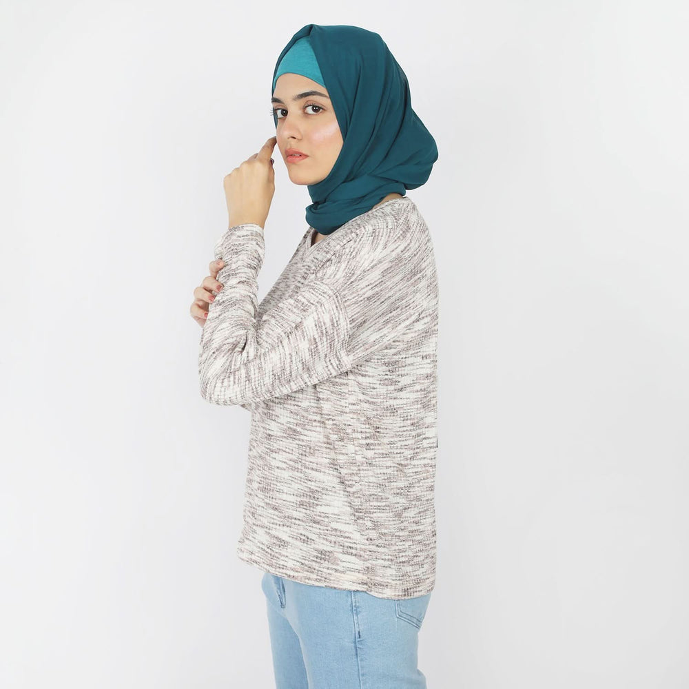 Women's Full Sleeves Fancy Top - Light Brown, Women T-Shirts & Tops, Chase Value, Chase Value