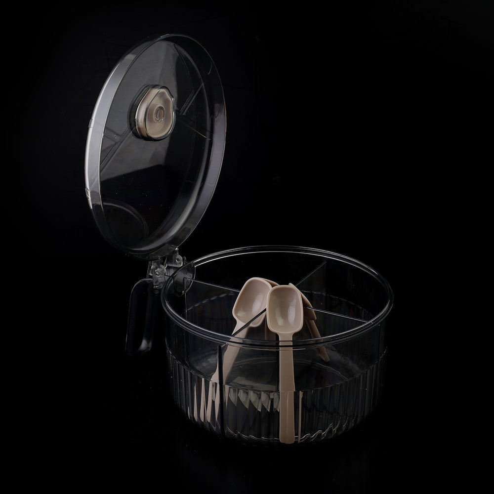 Spice Box 4 Section Round Shape - Grey, Spice Boxes, Chase Value, Chase Value