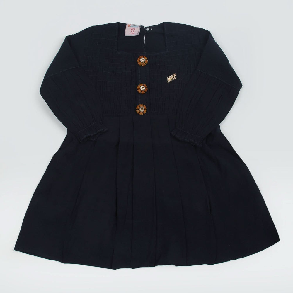 Girls Full Sleeves Woven Top - Navy Blue, Girls Tops, Chase Value, Chase Value