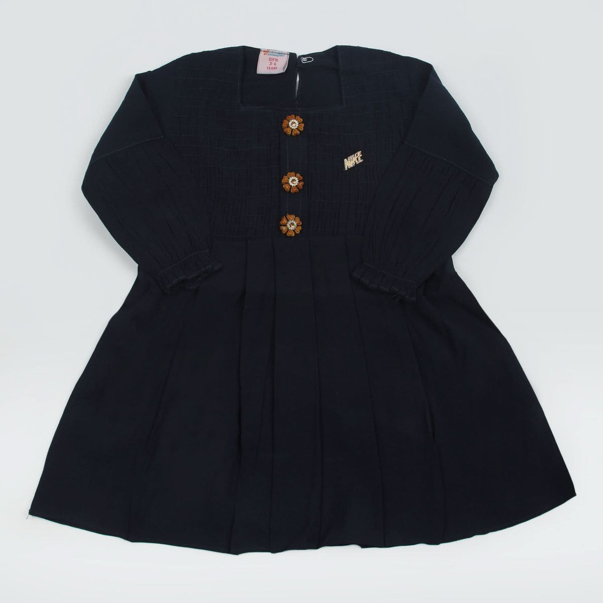 Girls Full Sleeves Woven Top - Navy Blue, Girls Tops, Chase Value, Chase Value