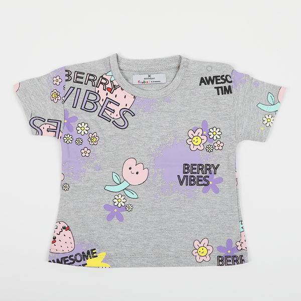 Eminent Newborn Girls T-Shirt - Ash Grey