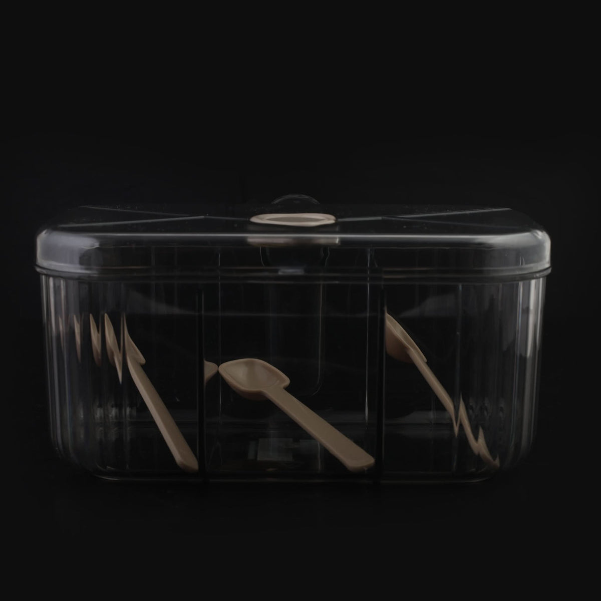 Spice Box 4 Section Square Shape - Grey, Spice Boxes, Chase Value, Chase Value