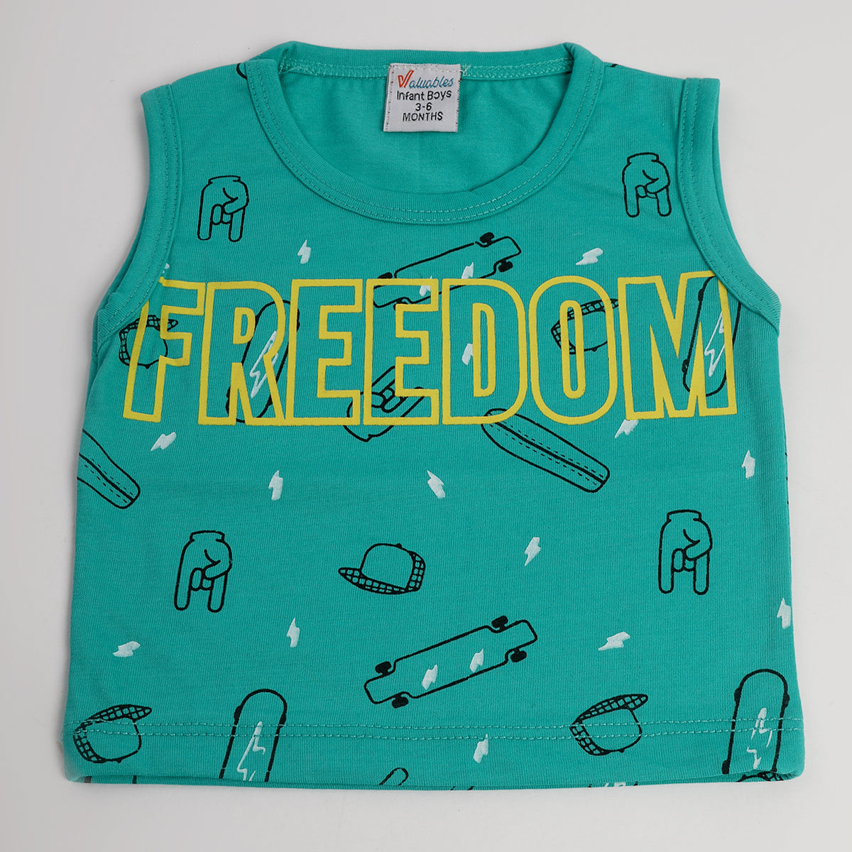 Newborn Boys Sando - Sea Green, Newborn Boys Shirts & T-Shirts, Chase Value, Chase Value