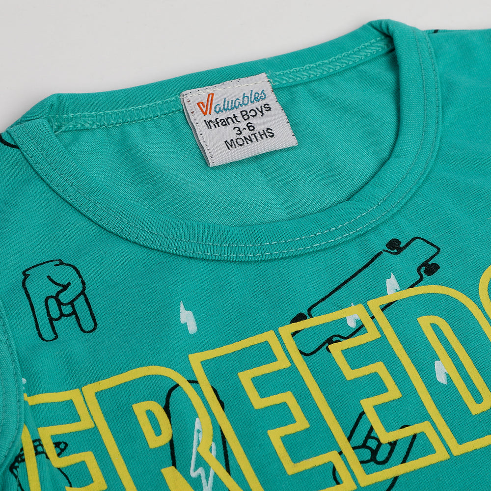 Newborn Boys Sando - Sea Green, Newborn Boys Shirts & T-Shirts, Chase Value, Chase Value