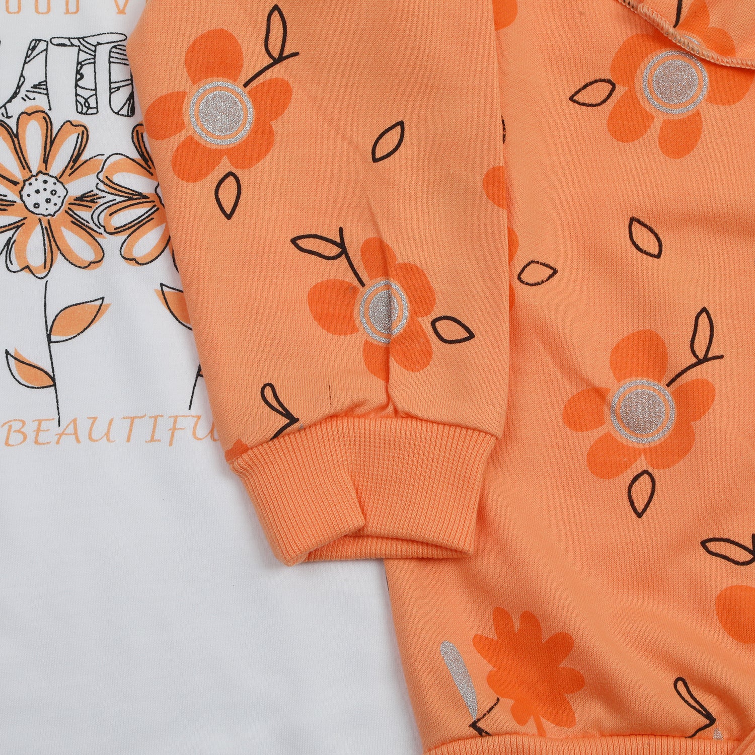 Girls Full Sleeves 3pcs Suit - Peach, Girls Suits, Chase Value, Chase Value