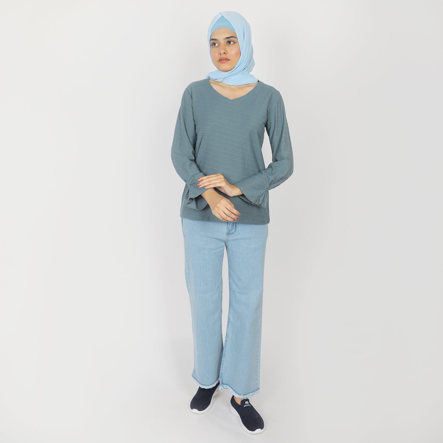 Women's Full Sleeves T-Shirt - Grey, Women T-Shirts & Tops, Chase Value, Chase Value