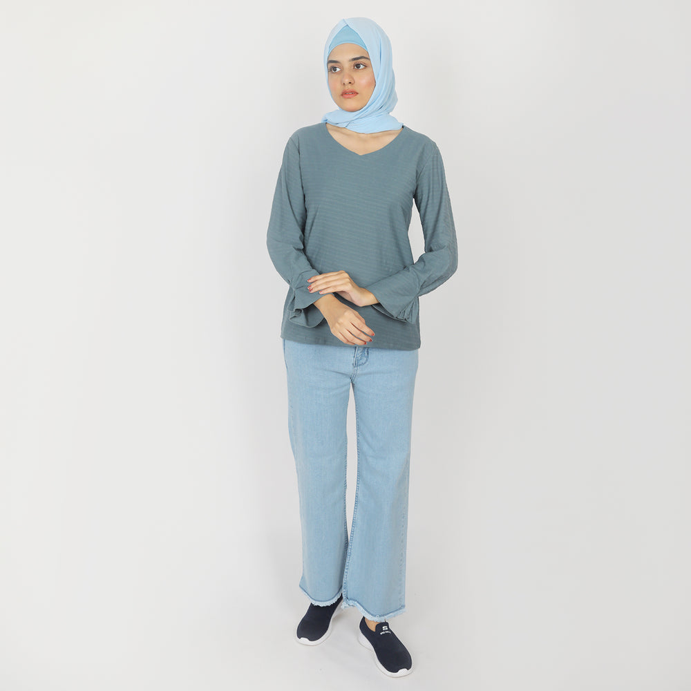 Women's Full Sleeves T-Shirt - Grey, Women T-Shirts & Tops, Chase Value, Chase Value