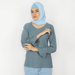 Women's Full Sleeves T-Shirt - Grey