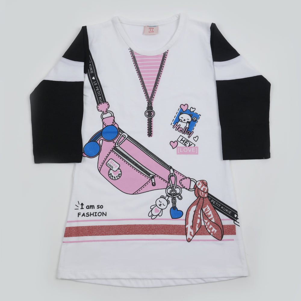 Girls Full Sleeves Top - White, Girls Tops, Chase Value, Chase Value