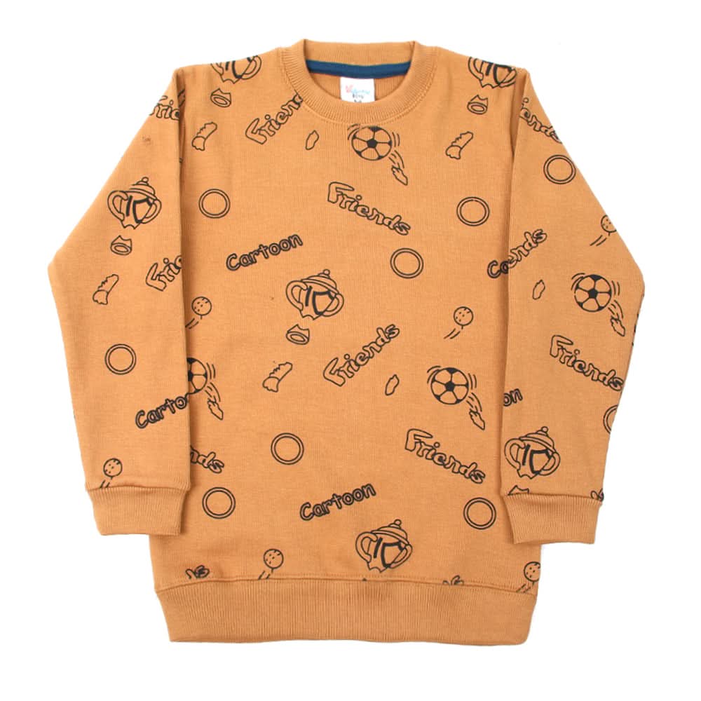 Boys Full Sleeves Sweat Shirt - Brown, Boys Hoodies & Sweat Shirts, Chase Value, Chase Value
