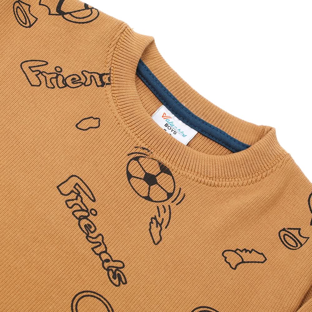 Boys Full Sleeves Sweat Shirt - Brown, Boys Hoodies & Sweat Shirts, Chase Value, Chase Value