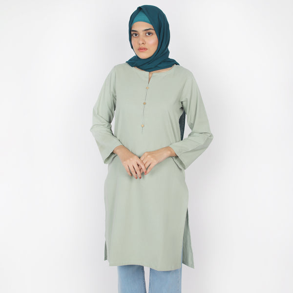 Women's Stitched Kurti - Light Green