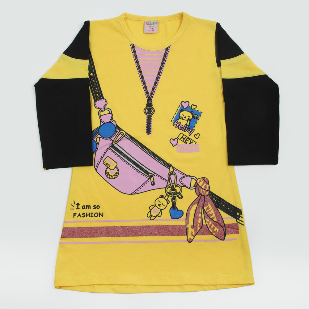 Girls Full Sleeves Top - Yellow, Girls Tops, Chase Value, Chase Value